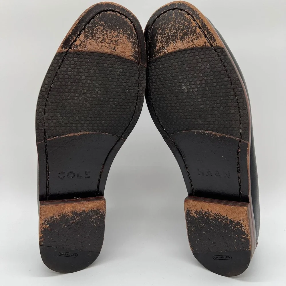 Cole Haan Grand OS Loafers Pinch Hand Sewn Buckle Loafers Men's 8 Leather Brogue